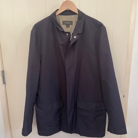 Zegna Men's Light Weight Microtene Water Resistant Jacket Size XL/54 color Black - Picture 1 of 5